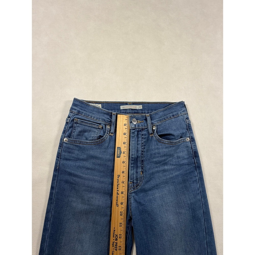 Levis Premium Mile High Super Skinny Jeans Womens 27 Medium Wash Blue Denim 4309 - Picture 7 of 12
